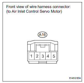 CHECK HARNESS AND CONNECTOR (AIR INLET CONTROL SERVO MOTOR - A/C AMPLIFIER)