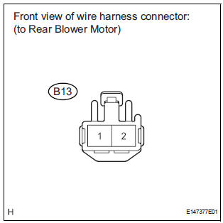 CHECK HARNESS AND CONNECTOR (REAR BLOWER MOTOR - BATTERY)