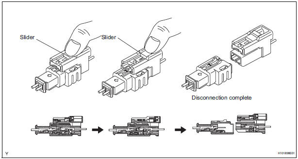 DISCONNECTION OF CONNECTOR FOR FRONT PASSENGER AIRBAG ASSEMBLY