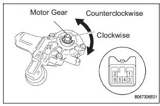 INSPECT POWER WINDOW REGULATOR MOTOR