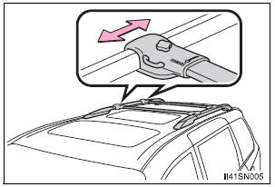 Toyota Sienna. Adjusting the position of cross rails