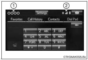 Toyota Sienna. Phone screen