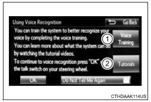 Toyota Sienna. Using the voice command system