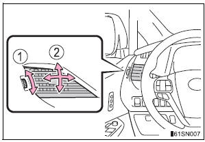 Toyota Sienna. Adjusting the position of and opening and closing the air outlets