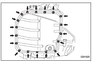 INSTALL AUTOMATIC TRANSAXLE OIL PAN SUBASSEMBLY