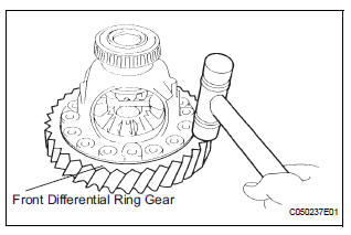 REMOVE FRONT DIFFERENTIAL RING GEAR
