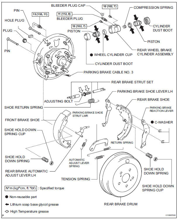 Rear drum brake