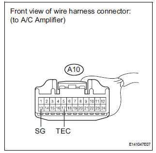 CHECK HARNESS AND CONNECTOR (REAR EVAPORATOR TEMPERATURE SENSOR - A/C AMPLIFIER)