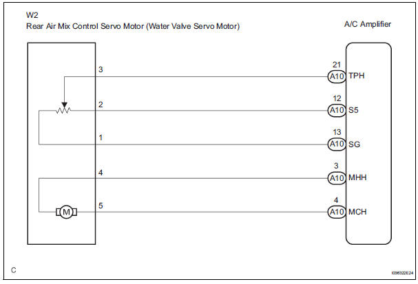Rear Air Mix Damper Control Servo Motor Circuit