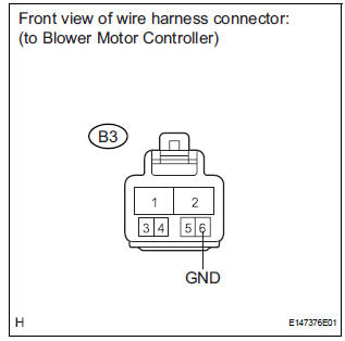 CHECK HARNESS AND CONNECTOR (BLOWER MOTOR CONTROLLER - BODY GROUND)
