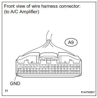 CHECK HARNESS AND CONNECTOR (A/C AMPLIFIER - BODY GROUND)