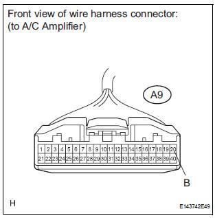 CHECK HARNESS AND CONNECTOR (A/C AMPLIFIER - BATTERY)