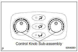  REMOVE CONTROL KNOB SUB-ASSEMBLY (for Manual Air Conditioning System)