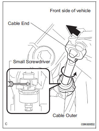 Remove transmission control cable assembly