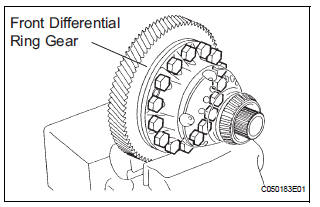 REMOVE FRONT DIFFERENTIAL RING GEAR