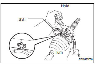 INSTALL REAR DRIVE SHAFT OUTBOARD JOINT BOOT CLAMP