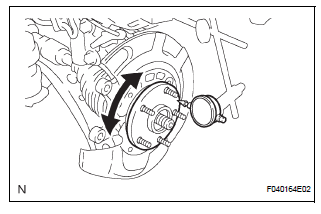 INSPECT FRONT AXLE HUB BEARING DEVIATION