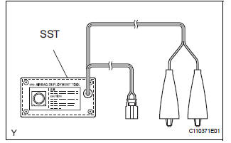 DISPOSE OF FRONT PASSENGER AIRBAG ASSEMBLY (WHEN INSTALLED IN VEHICLE)