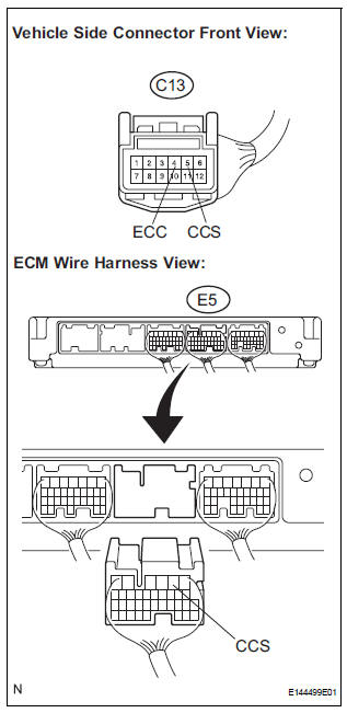 CHECK HARNESS AND CONNECTOR (SPIRAL CABLE - ECM AND BODY GROUND)