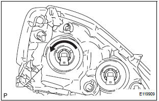 REMOVE NO. 1 HEADLIGHT BULB (HALOGEN HEADLIGHT)