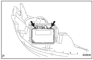 REMOVE LIGHT CONTROL ECU (DISCHARGE HEADLIGHT)