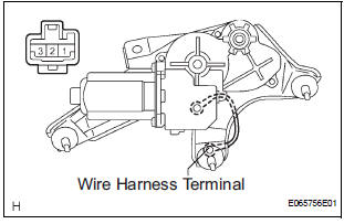  INSPECT REAR WIPER MOTOR AND BRACKET ASSEMBLY