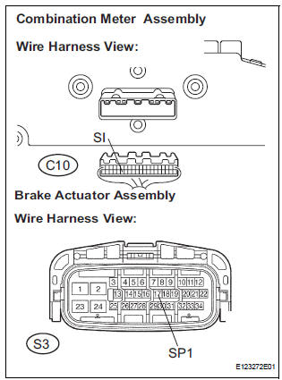 CHECK HARNESS AND CONNECTOR (COMBINATION METER - BRAKE ACTUATOR ASSEMBLY)