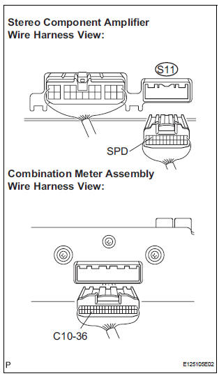 CHECK HARNESS AND CONNECTOR (COMBINATION METER - STEREO COMPONENT AMPLIFIER)