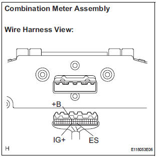 CHECK WIRE HARNESS (SOURCE VOLTAGE OF COMBINATION METER ASSEMBLY)