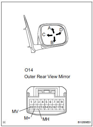  INSPECT OUTER REAR VIEW MIRROR