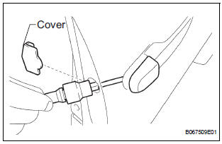 INSTALL REAR DOOR OUTSIDE HANDLE COVER LH