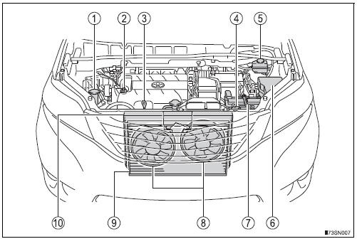 Toyota Sienna. Engine compartment