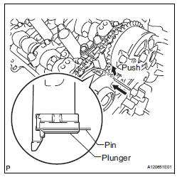 REMOVE CAMSHAFT TIMING GEARS AND NO. 2 CHAIN (for Bank 1)