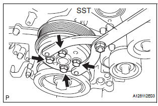 REMOVE WATER PUMP PULLEY