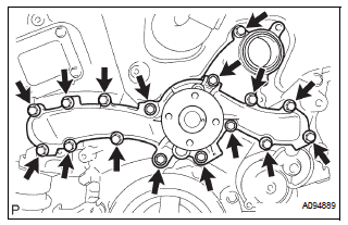 REMOVE WATER PUMP ASSEMBLY