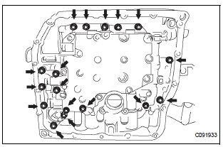 REMOVE TRANSMISSION VALVE BODY ASSEMBLY