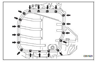 INSTALL AUTOMATIC TRANSAXLE OIL PAN SUBASSEMBLY