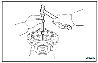REMOVE FRONT DIFFERENTIAL PINION SHAFT STRAIGHT PIN