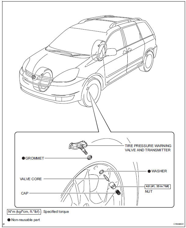 Tire pressure warning valve and transmitter