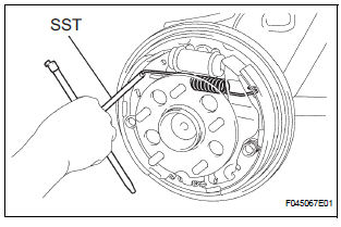 INSTALL FRONT BRAKE SHOE