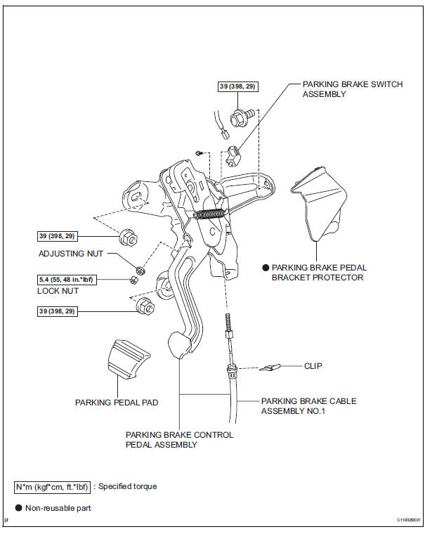 Parking brake pedal