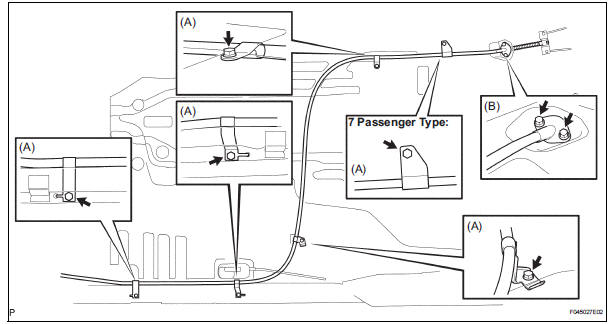 INSTALL PARKING BRAKE CABLE ASSEMBLY NO.1