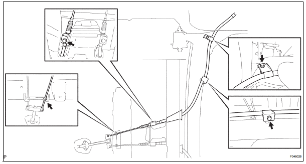 REMOVE PARKING BRAKE CABLE ASSEMBLY NO.3