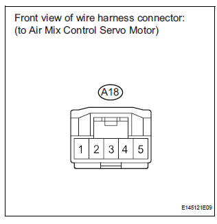 CHECK HARNESS AND CONNECTOR (AIR MIX CONTROL SERVO MOTOR - A/C AMPLIFIER)