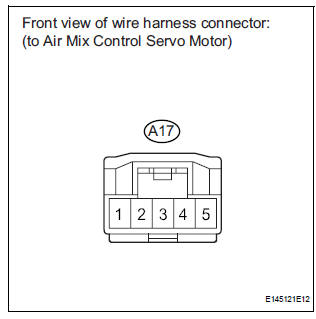 CHECK HARNESS AND CONNECTOR (AIR MIX CONTROL SERVO MOTOR - A/C AMPLIFIER)