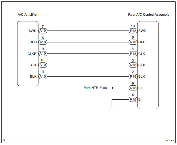 Rear Air Conditioning Control Panel Circuit