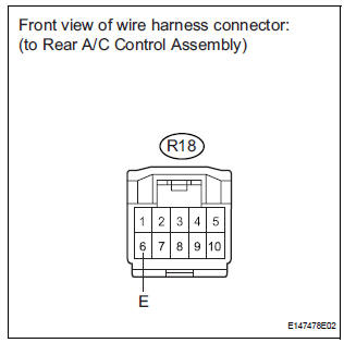CHECK HARNESS AND CONNECTOR (REAR A/C CONTROL ASSEMBLY - BODY GROUND)