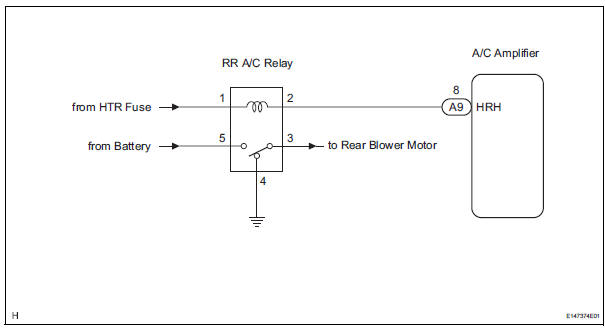Rear Air Conditioning Relay Circuit