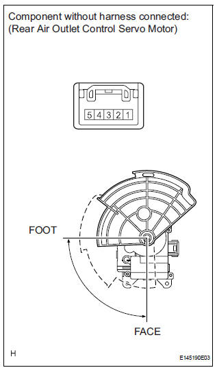 Air outlet control servo motor (for rear air conditioning system)