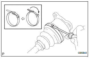 INSTALL REAR DRIVE SHAFT INBOARD JOINT BOOT CLAMP